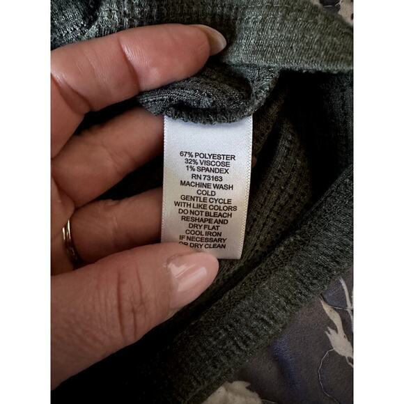 Cable & Gauge Blouse Size MEDIUM Olive green - Picture 4 of 9